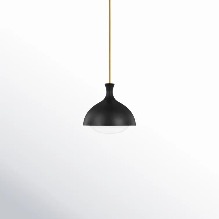 Midnight Black and Brass Globe Pendant Light
