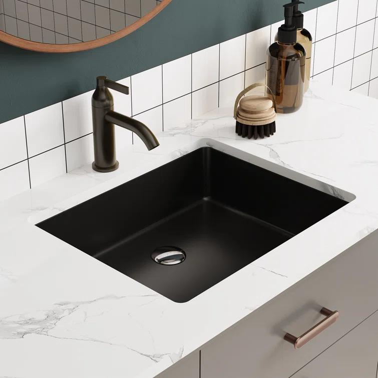 DeerValley Ursa 20" X 15.6" Rectangular Vitreous China Undermount Bathroom Sink with Overflow