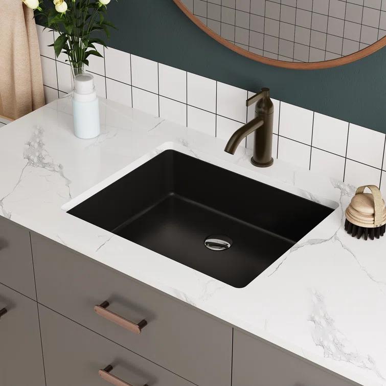 DeerValley Ursa 20" X 15.6" Rectangular Vitreous China Undermount Bathroom Sink with Overflow