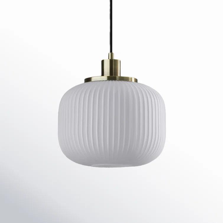 Nausica Ribbed Glass Pendant (10")