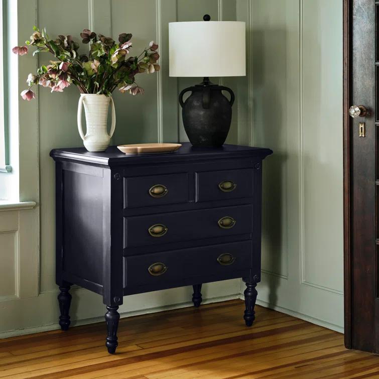 Easterbrook 31.5 in. W Wood 4 Drawer Accent Storage Chest - Gray