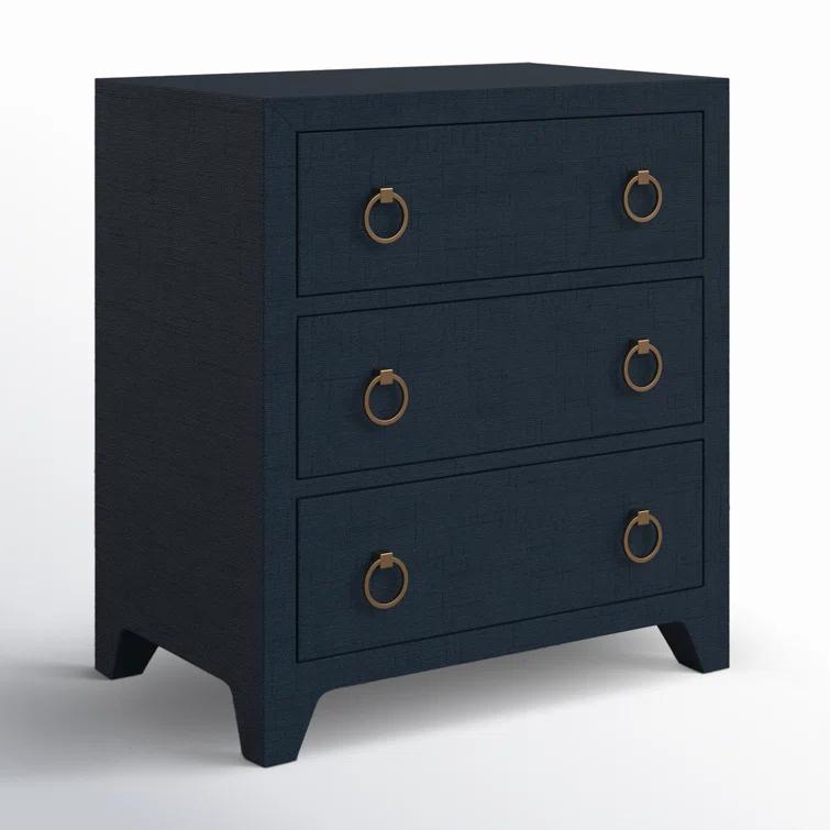 Butler Specialty Company Bar Harbor Raffia 3 Drawer Chest - Navy Blue