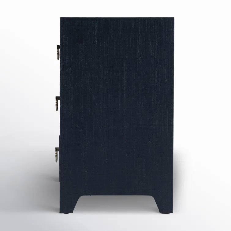Butler Specialty Company Bar Harbor Raffia 3 Drawer Chest - Navy Blue