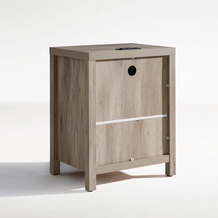 Arrilla 25'' 2 - Drawer Nightstand with Built-In Outlets