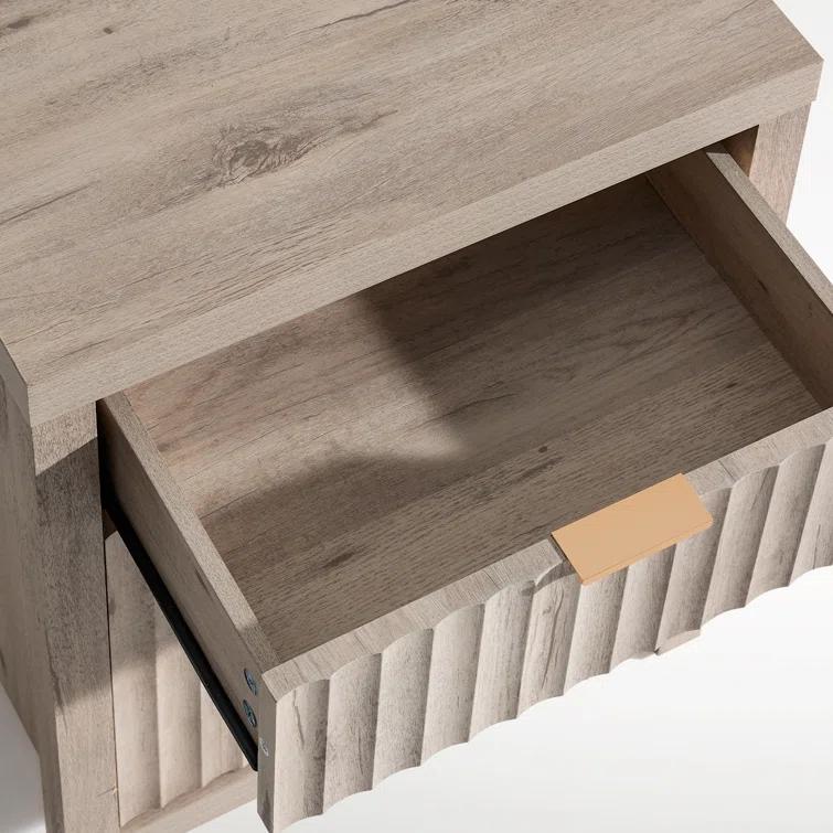 Arrilla 25'' 2 - Drawer Nightstand with Built-In Outlets