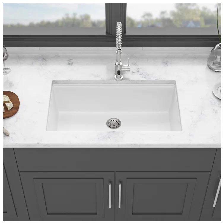 Quartz Kitchen Sink - 33X19" Granite Composite Workstation Undermount Kitchen Sink