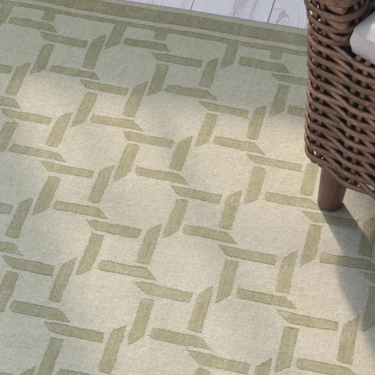 Resort Martha Stewart Hand Tufted Wool Geometric Rug