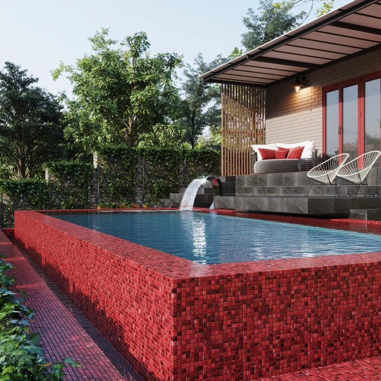 Skosh 0.6" x 0.6" Glass Grid Mosaic Wall & Floor Tile