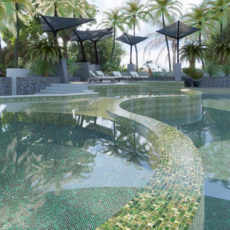 Celestial 0.8" x 0.8" Glass Grid Mosaic Wall & Floor Tile