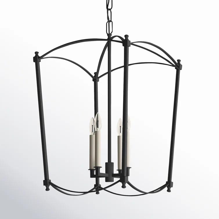 Olive 4 Light Metal Dimmable Lantern Chandelier
