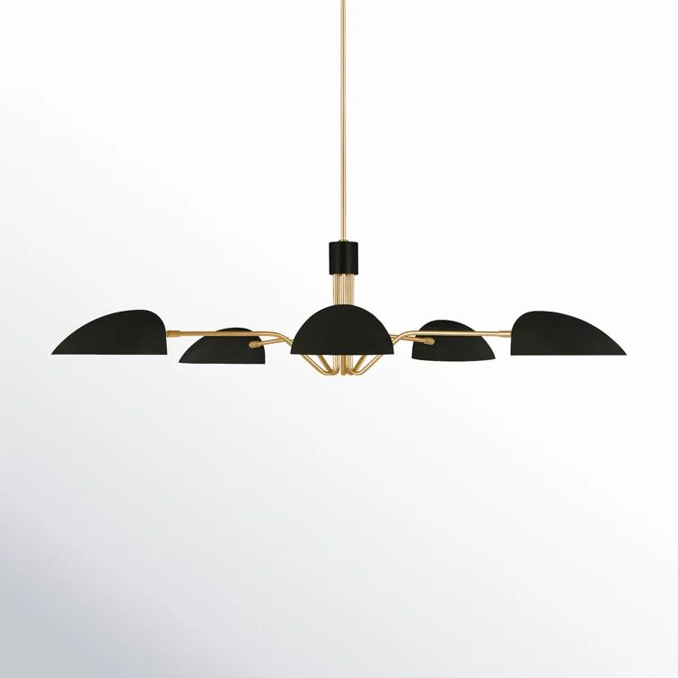 Midnight Black Steel 5-Light Sputnik Chandelier