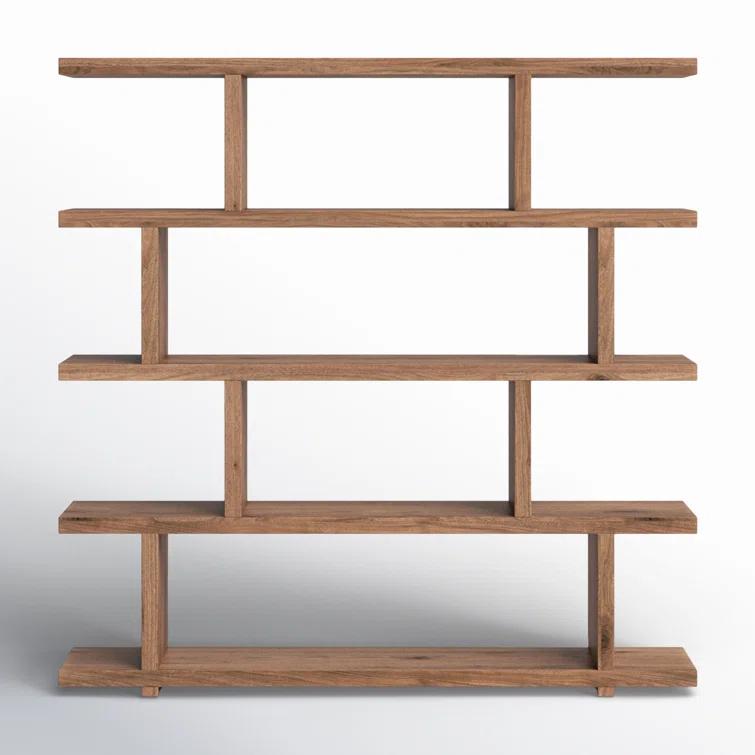 Modern Staggered Bookshelf (63")