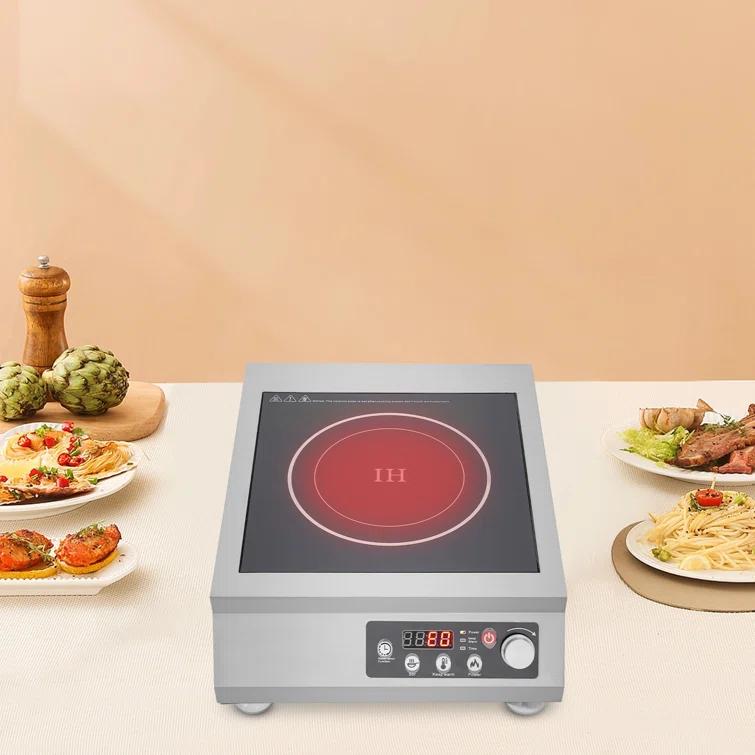 3500W Rectangle Commercial Electric Induction Cooktop With Timing Function