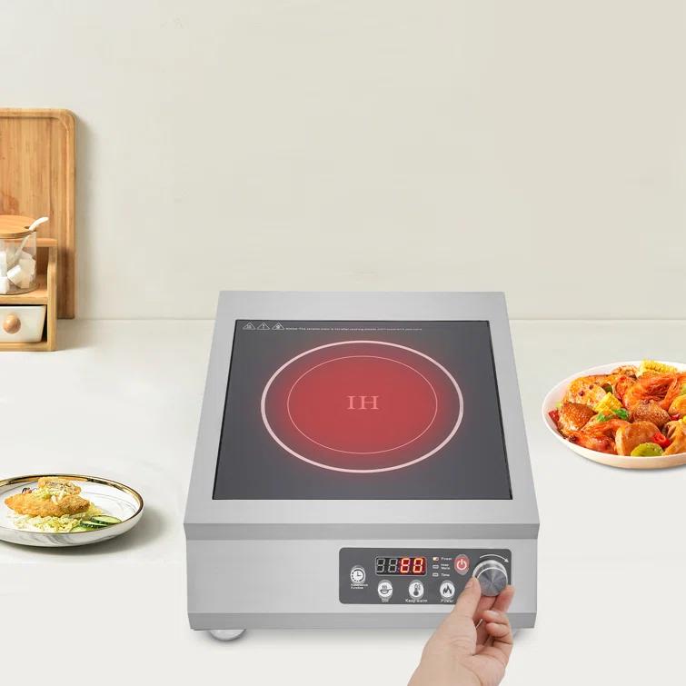 3500W Rectangle Commercial Electric Induction Cooktop With Timing Function