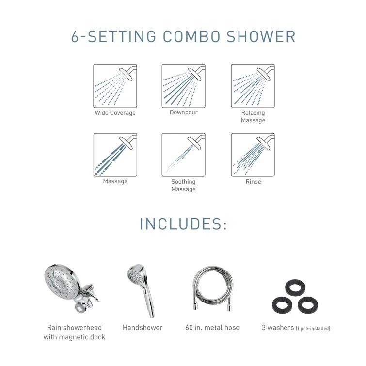 Engage Multi Function Dual Shower Head with Magnetix