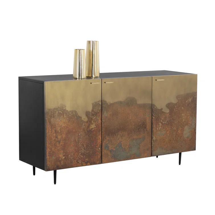 Auburn 60" Black and Gold Metal Sideboard