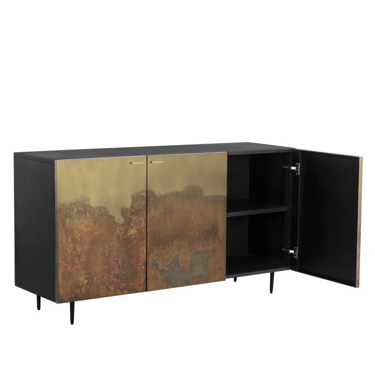Auburn 60" Black and Gold Metal Sideboard
