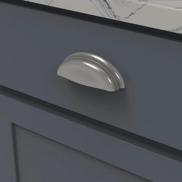 Traditional Black Stainless Steel Cup Pull with Mounting Hardware