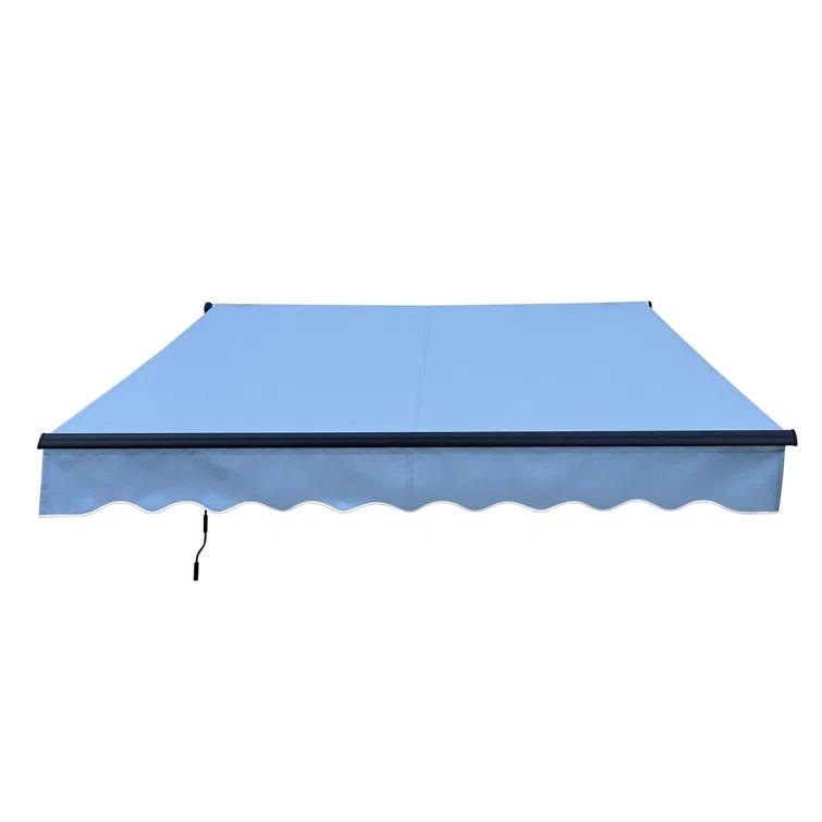 Retractable Home Patio Awning | Deck Canopy |UV Protection Sunshade | Manual Black Frame | Upgraded 2024