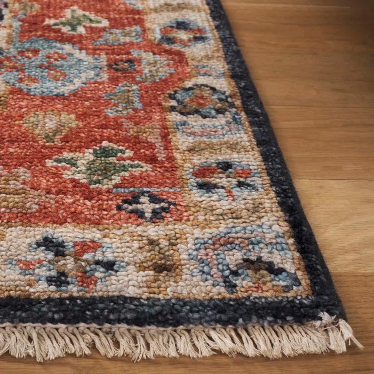 Samarkand SRK117 Hand Knotted Area Rug - Blue/Red - 6'x9' - Safavieh.