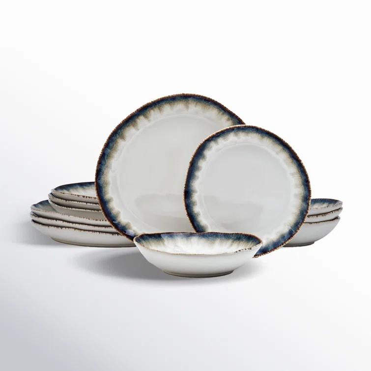 Mikasa Cole 12-Piece Stoneware Dinnerware Set, Service for 4