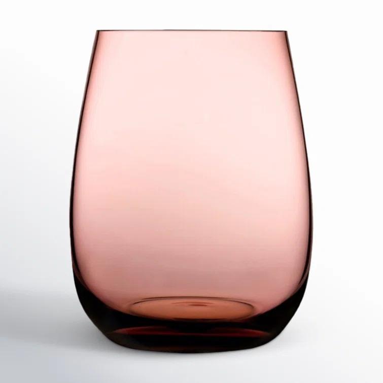 Colored U 15 oz. Lead Free Crystal Drinking Glass