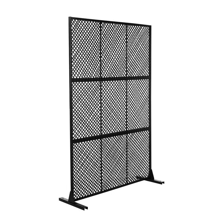 UIXE 72.05''H x 47.75''W Wicker Privacy Metal Screen Fence Panel Double Colored Screen