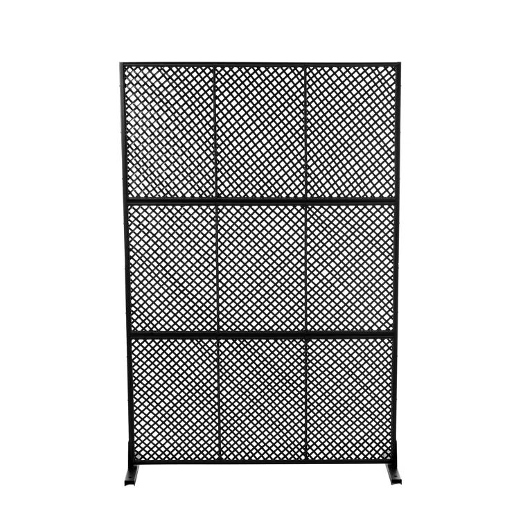 UIXE 72.05''H x 47.75''W Wicker Privacy Metal Screen Fence Panel Double Colored Screen