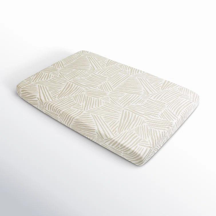 Oat Stripe Mini Crib Sheet In Muslin Cotton
