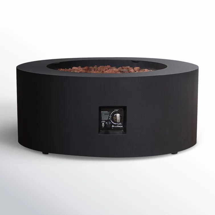 Aegean 36" Round Steel Propane or Natural Gas Fire Pit Table by Real Flame