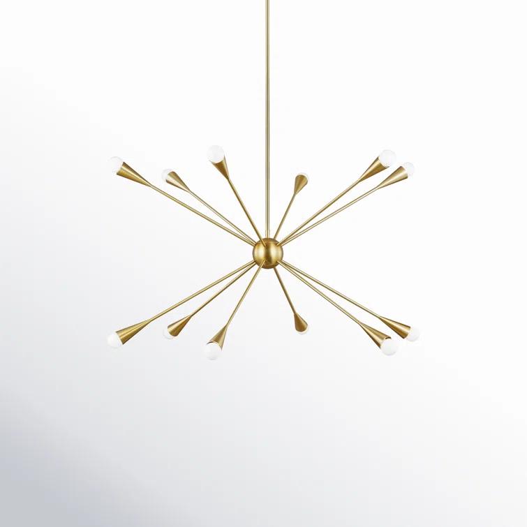 Burnished Brass 12-Light Sputnik Chandelier