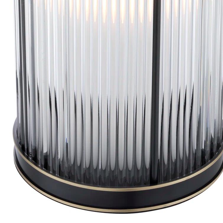 Mayson Bronze Highlight Medium Art Deco Glass Hurricane