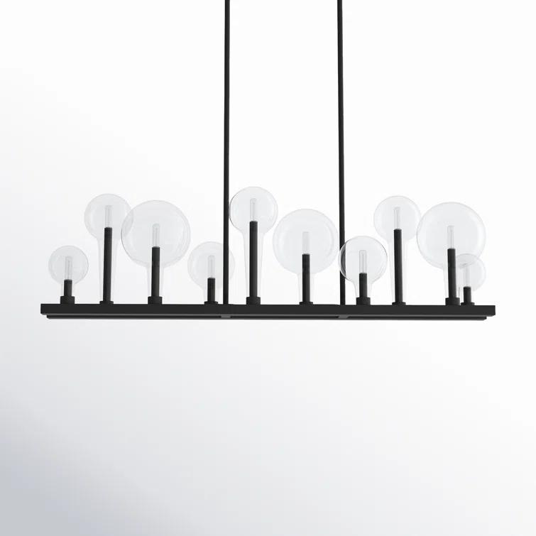 Ten Light Linear Chandelier In Transitional-Industrial Style 48.25 Inches Wide By 17 Inches High-Black Finish Hinkley Lighting 30528Bk