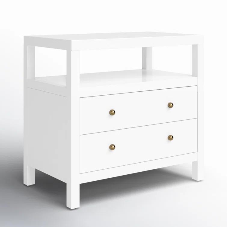 Butler Specialty Company Nora 2-Drawer Wood Wide Nightstand - Smooth White