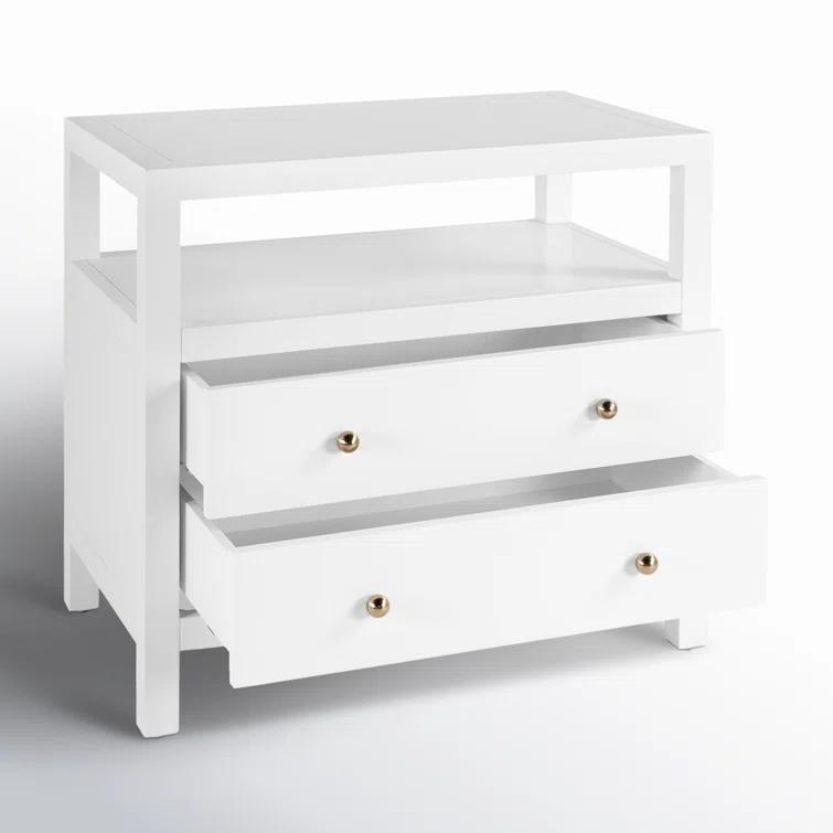 Butler Specialty Company Nora 2-Drawer Wood Wide Nightstand - Smooth White