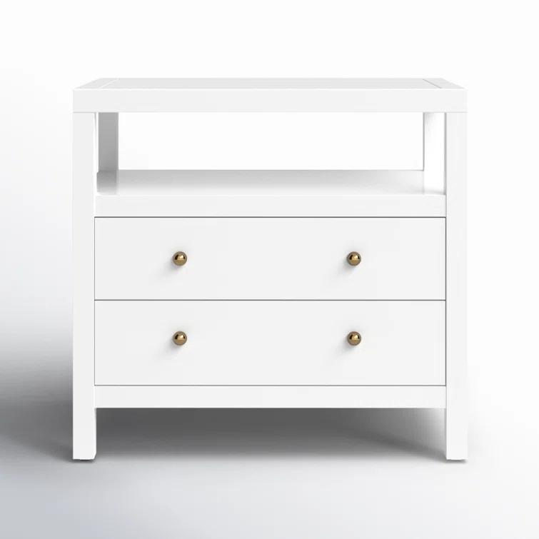 Butler Specialty Company Nora 2-Drawer Wood Wide Nightstand - Smooth White