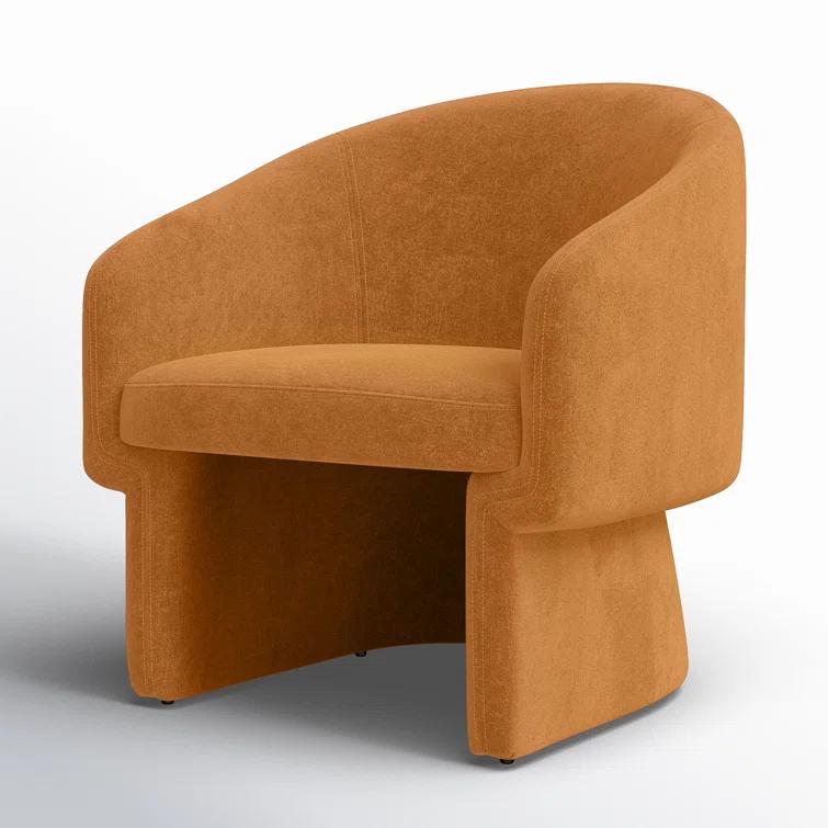 Lauryn Transitional Barrelback Brown Lounge Chair