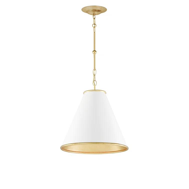 Adkins Pendant - Brass and White / 16"Dia