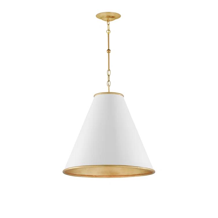 Adkins Pendant - Brass and White / 22"Dia