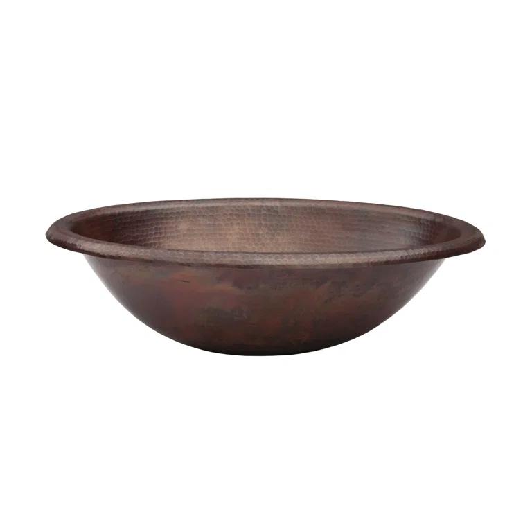 Novatto Cordoba 14'' Antique Hammered Copper Copper Oval Bathroom Sink