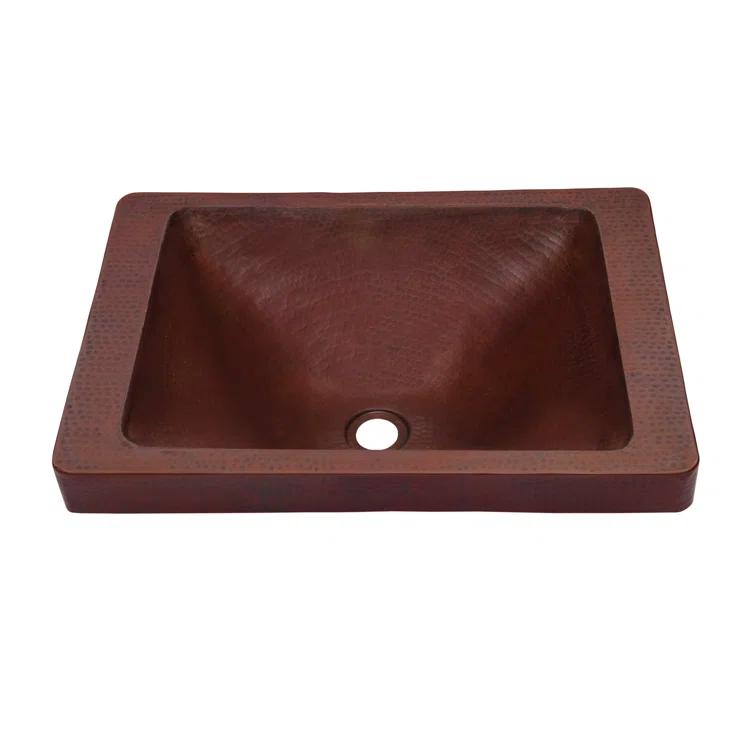 Novatto 14'' Copper Rectangular Bathroom Sink
