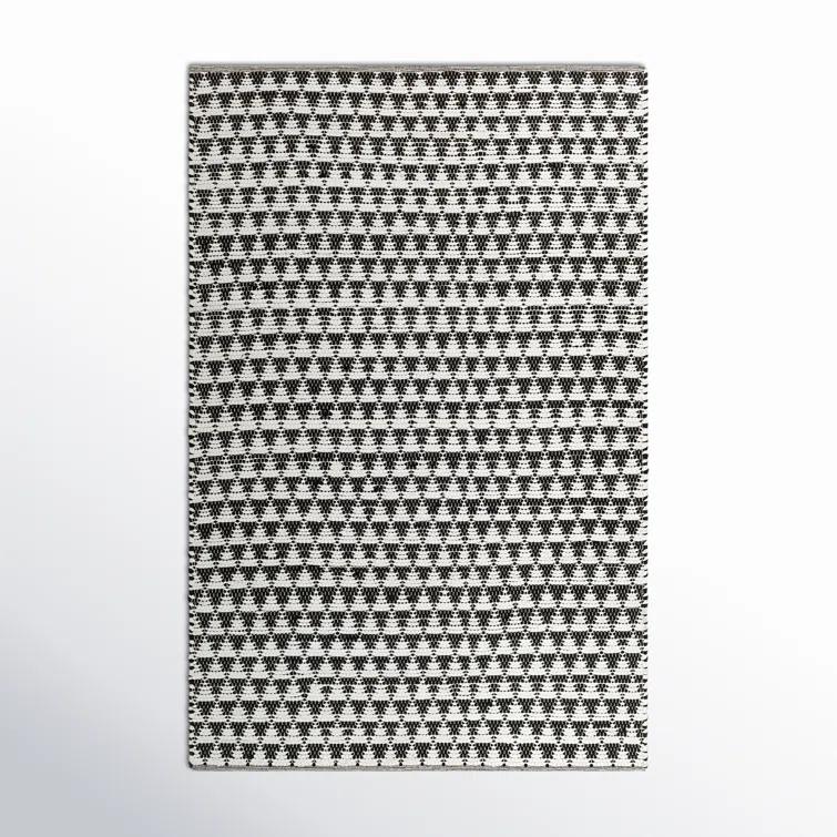Addy Black, White Rug