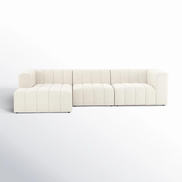 Fayette Cloud Tufted Faux Leather Three Piece Sectional Sofa