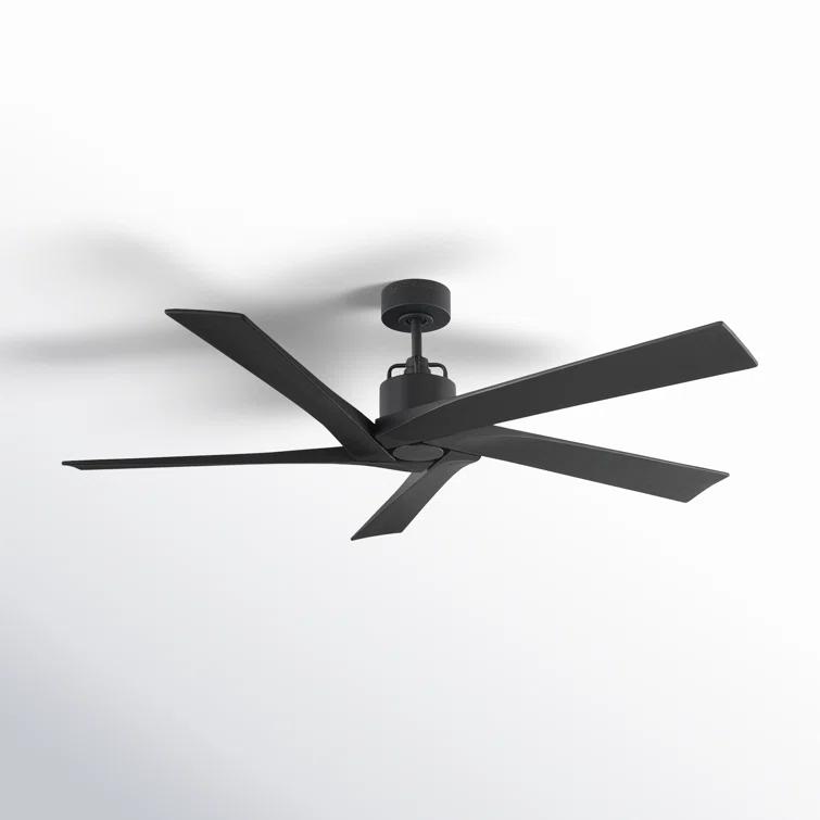 Aspen 56" Midnight Black Metal Ceiling Fan with Remote Control