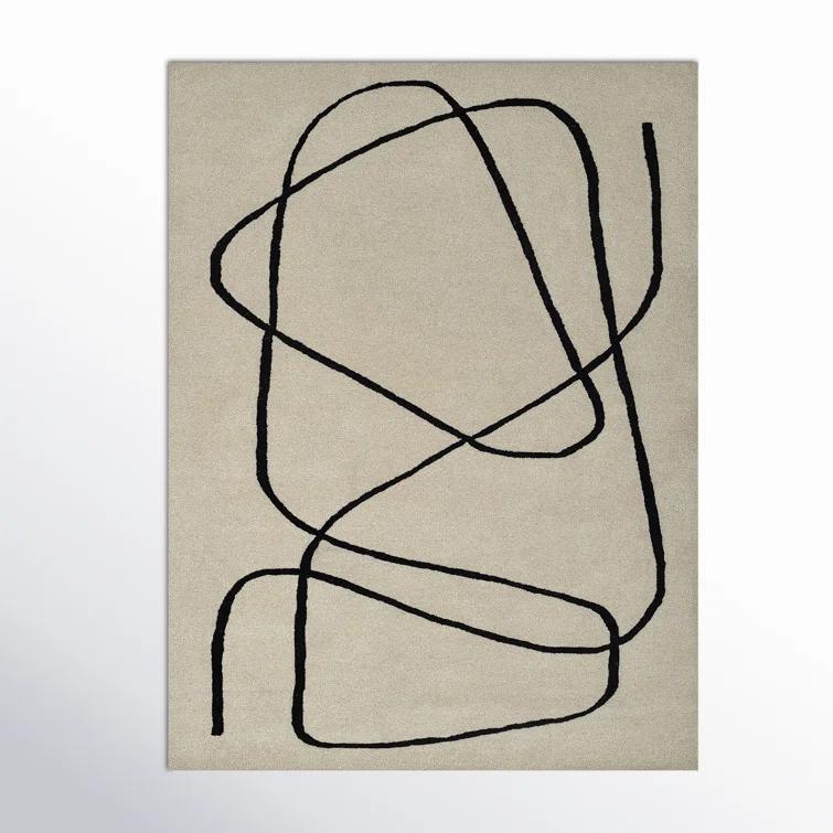 Shayla Hand-Tufted Wool Rug - White / 3'6" x 5'6"