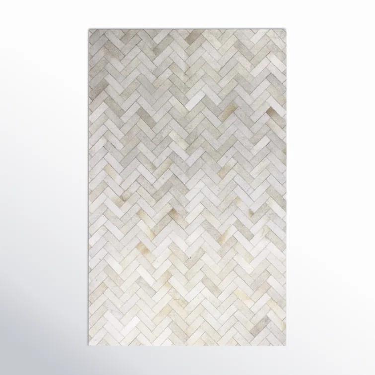 Santa Fe Cream 4 ft. x 6 ft. Chevron Contemporary Accent Rug