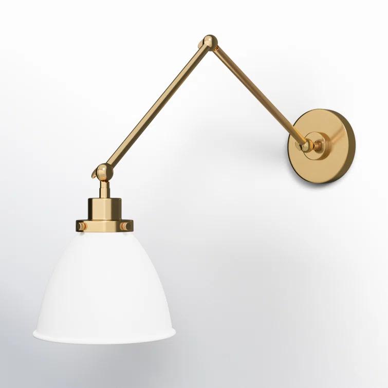 Single Light Steel Dimmable Armed Sconce