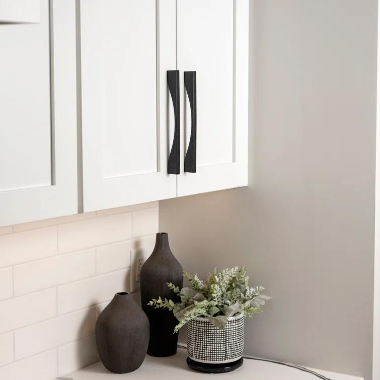 Matte Black Modern Handle Bar Pull with Mounting Hardware