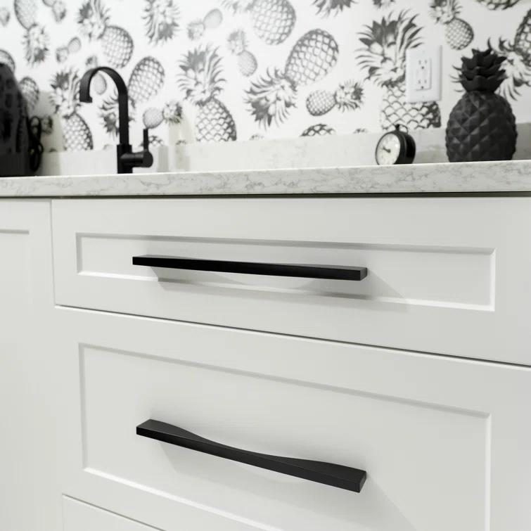 Matte Black Modern Handle Bar Pull with Mounting Hardware