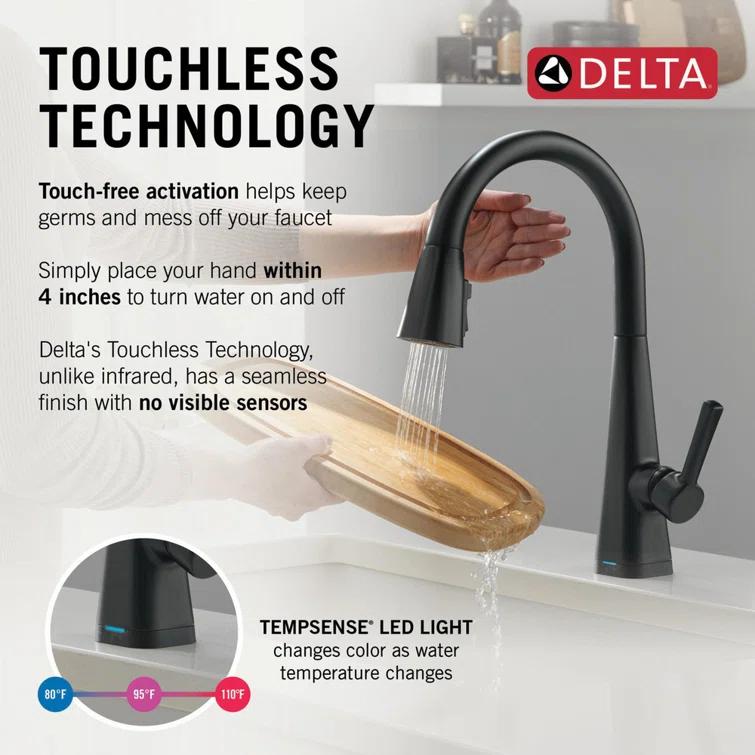 Lenta Pull Down Sprayer Touch Kitchen Sink Faucet, Touch Control Kitchen Faucet